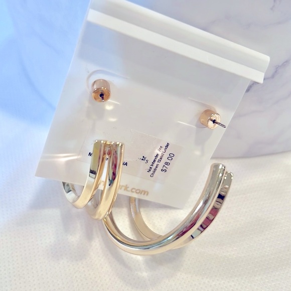 TRINA TURK- Gold Plated -Large DOUBLE HOOP EARRINGS-NWT - Picture 4 of 4